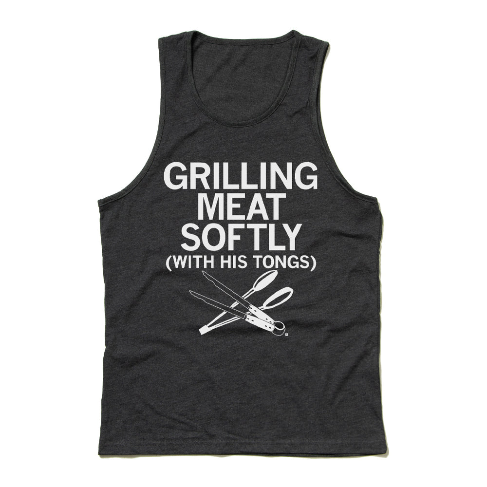 Grilling Meat Softly With His Tongs Tank Top