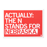 N For Nebraska Postcard