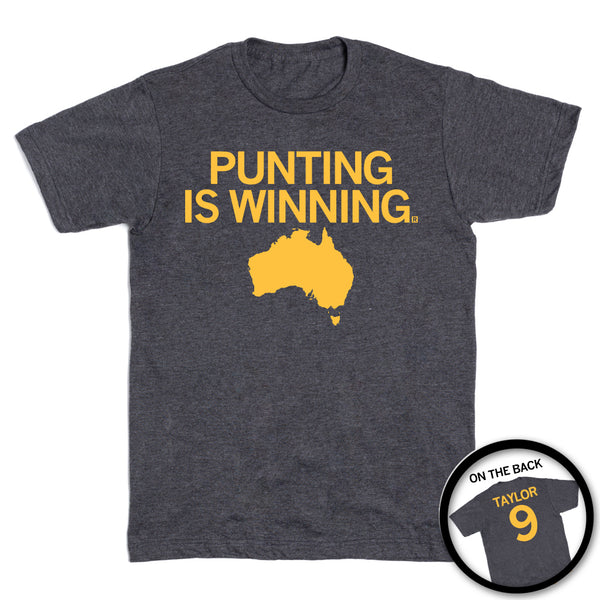 Tory Taylor Punting Is Winning Charcoal T-Shirt
