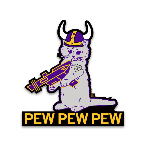 Minnesota Viking Pew Pew Pew Die-Cut Sticker
