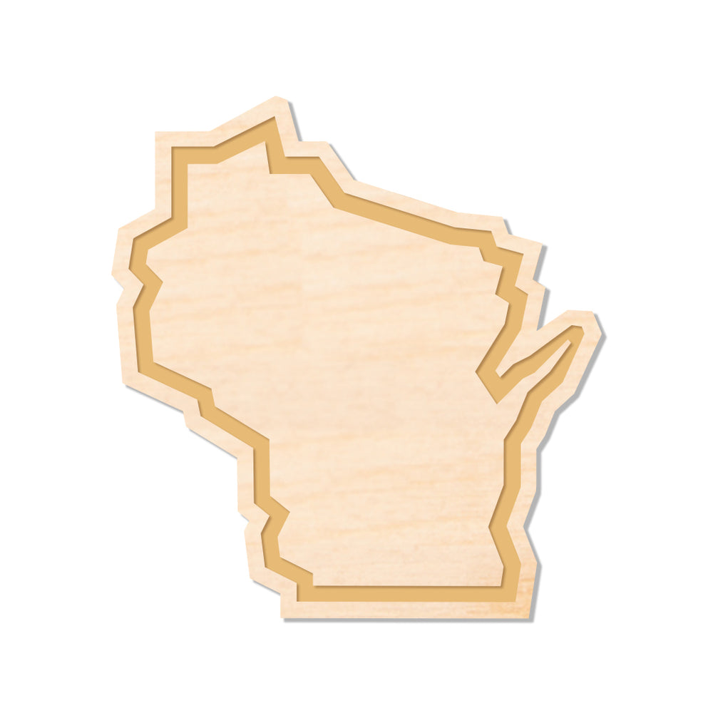 Wisconsin Outline Wood Magnet