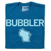 Wisconsin Bubbler State Midwest Cool Blue Powder Blue Raygun T-Shirt Standard Unisex Snug
