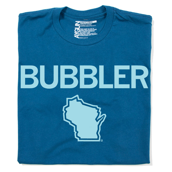 Wisconsin Bubbler State Midwest Cool Blue Powder Blue Raygun T-Shirt Standard Unisex Snug