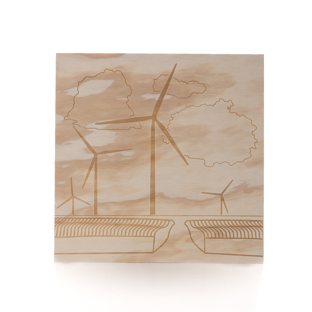 Wind turbine fields wall art