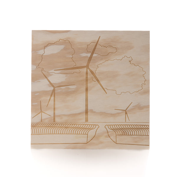 Wind turbine fields wall art