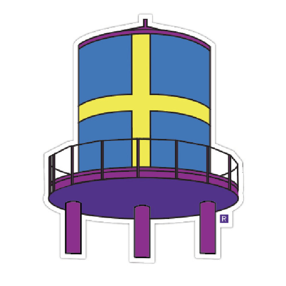 Swedish Flag Water Tower sticker Die-cast flag Andersonville