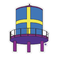 Swedish Flag Water Tower sticker Die-cast flag Andersonville