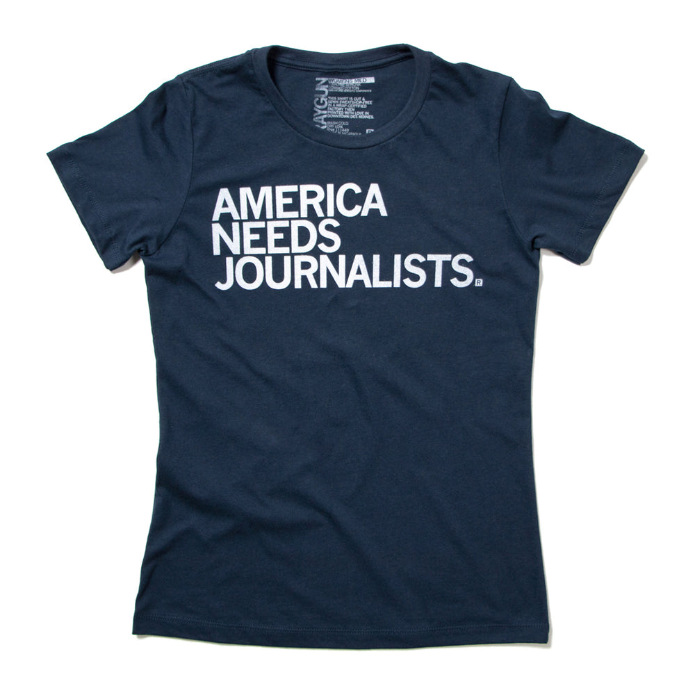 America Needs Journalists Navy Snug Womens T-Shirt