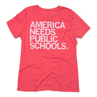 america needs public schools t-shirt snug womens