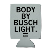 Body By Busch Light Beer Can Cooler Sports Drinkwear Koosie Grey Black Tailgating Tailgate Raygun