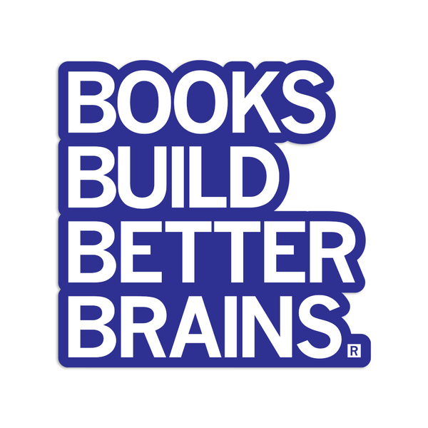 books build better brains sticker, library sticker 