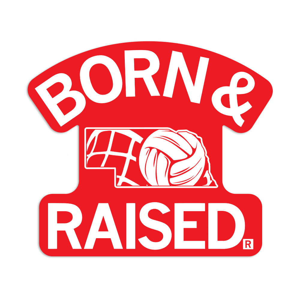 Nebraska Volleyball Graphic Outline Born & Raised DIe-Cut Sticker