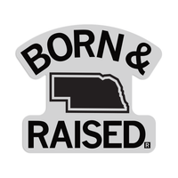 Nebraska Outline Grey and Black Born & Raised Die-Cut sticker