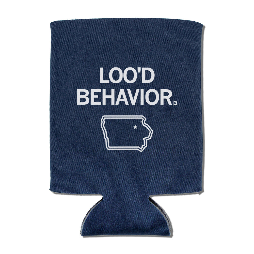 White Navy Loo'd Waterloo Behavior Iowa Can Cooler