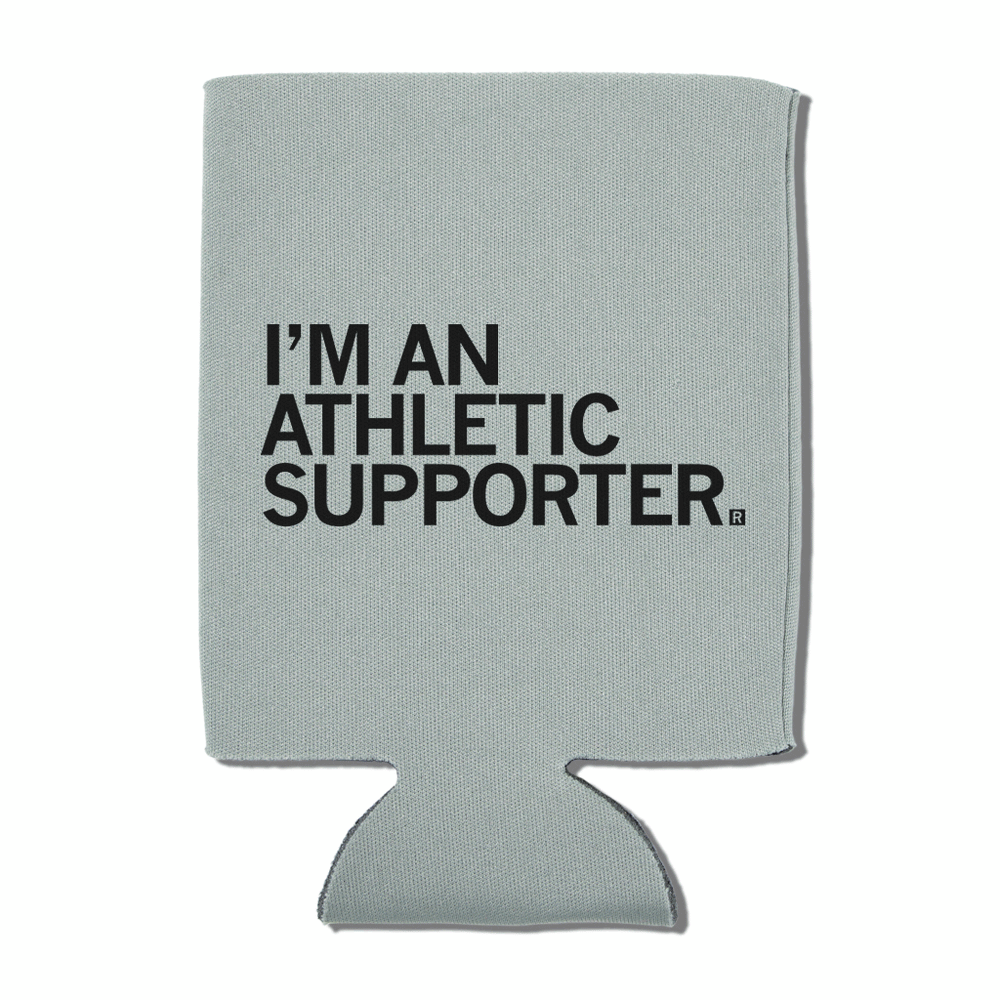 I'm an Athletic Supporter Raygun Can Cooler Grey Black Athlete Athletes Sports Football Tailgating Tailgate 