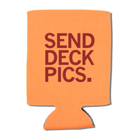 Send Deck Pics Raygun Can Cooler Summer Drinkwear Lake Lakes Labor Day Memorial Day Beach Koosie Orange Cardinal