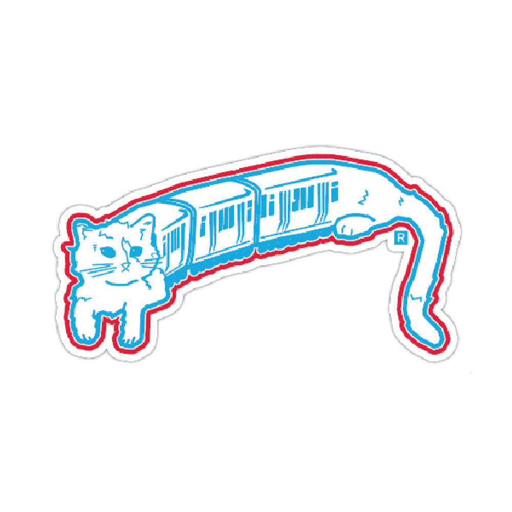 El Cat Train Chicago Illinois Sticker Die-Cut