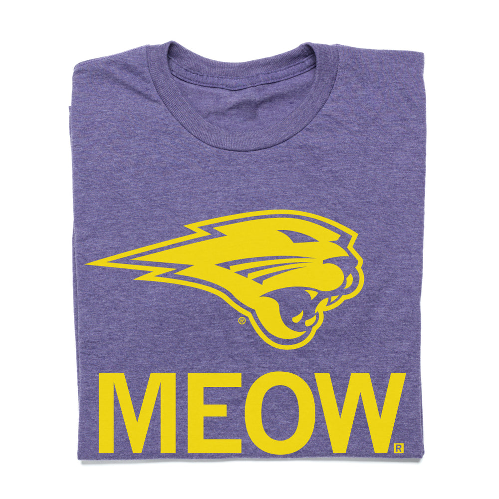 Panthers Go Meow UNI University Northern Iowa Cedar Falls Heather Purple Raygun T-Shirt