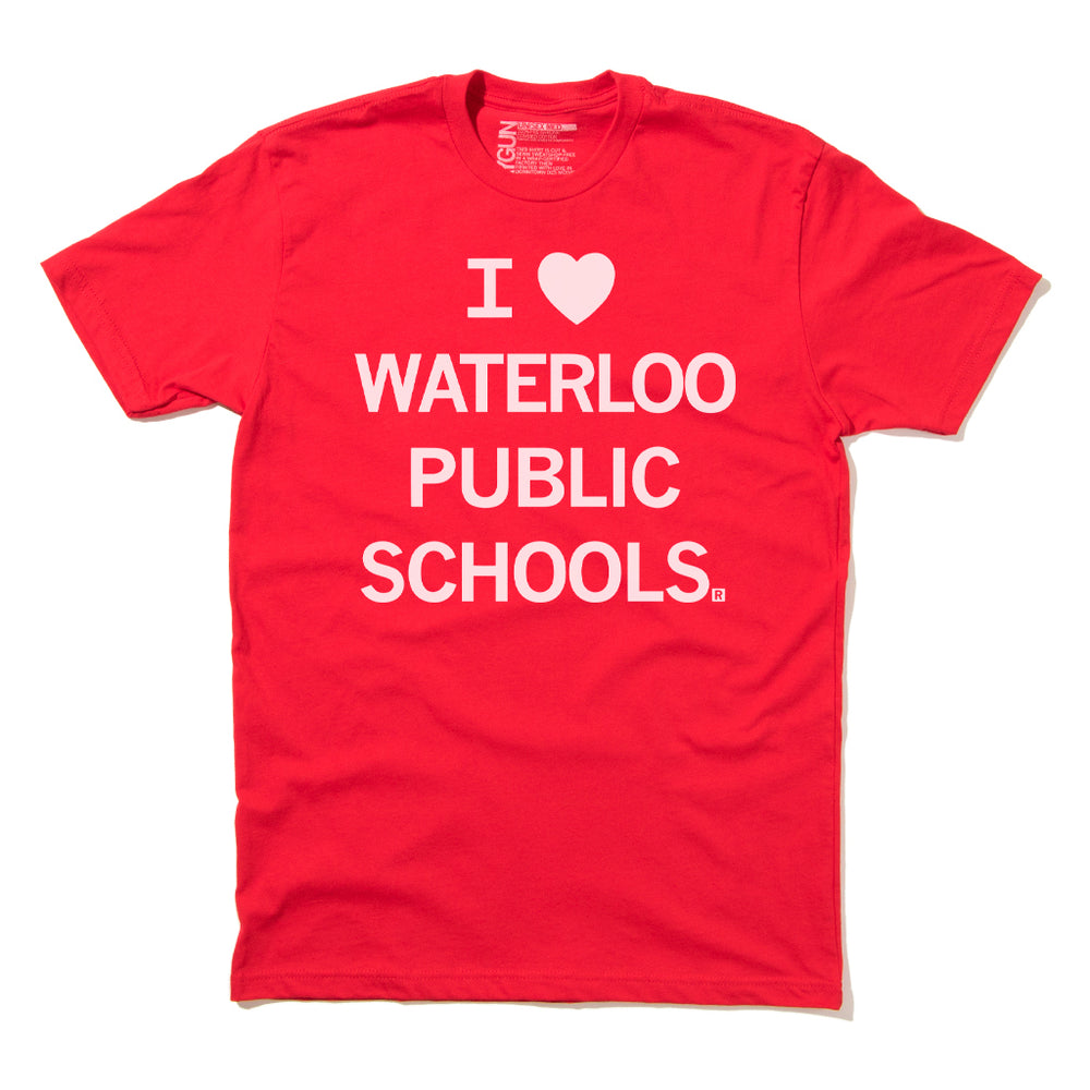 I heart waterloo Public schools Iowa school education midwest raygun t-shirt