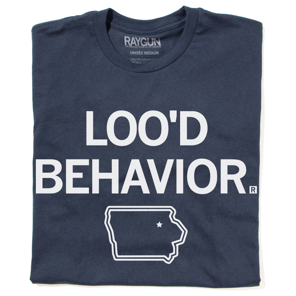 Loo'd Behavior Iowa Waterloo Raygun T-Shirt Navy