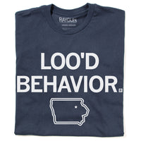 Loo'd Behavior Iowa Waterloo Raygun T-Shirt Navy