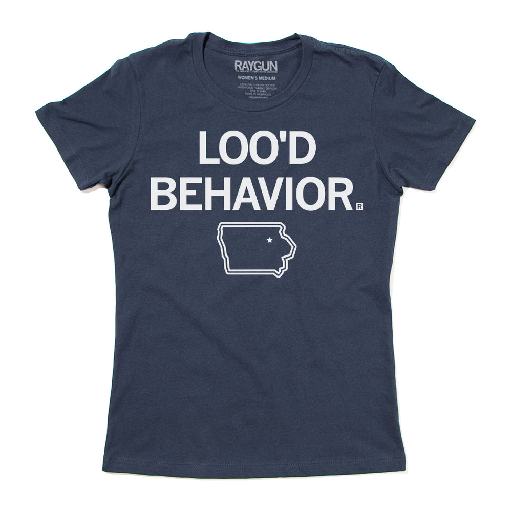 Loo'd Behavior Iowa Waterloo Raygun T-Shirt Navy