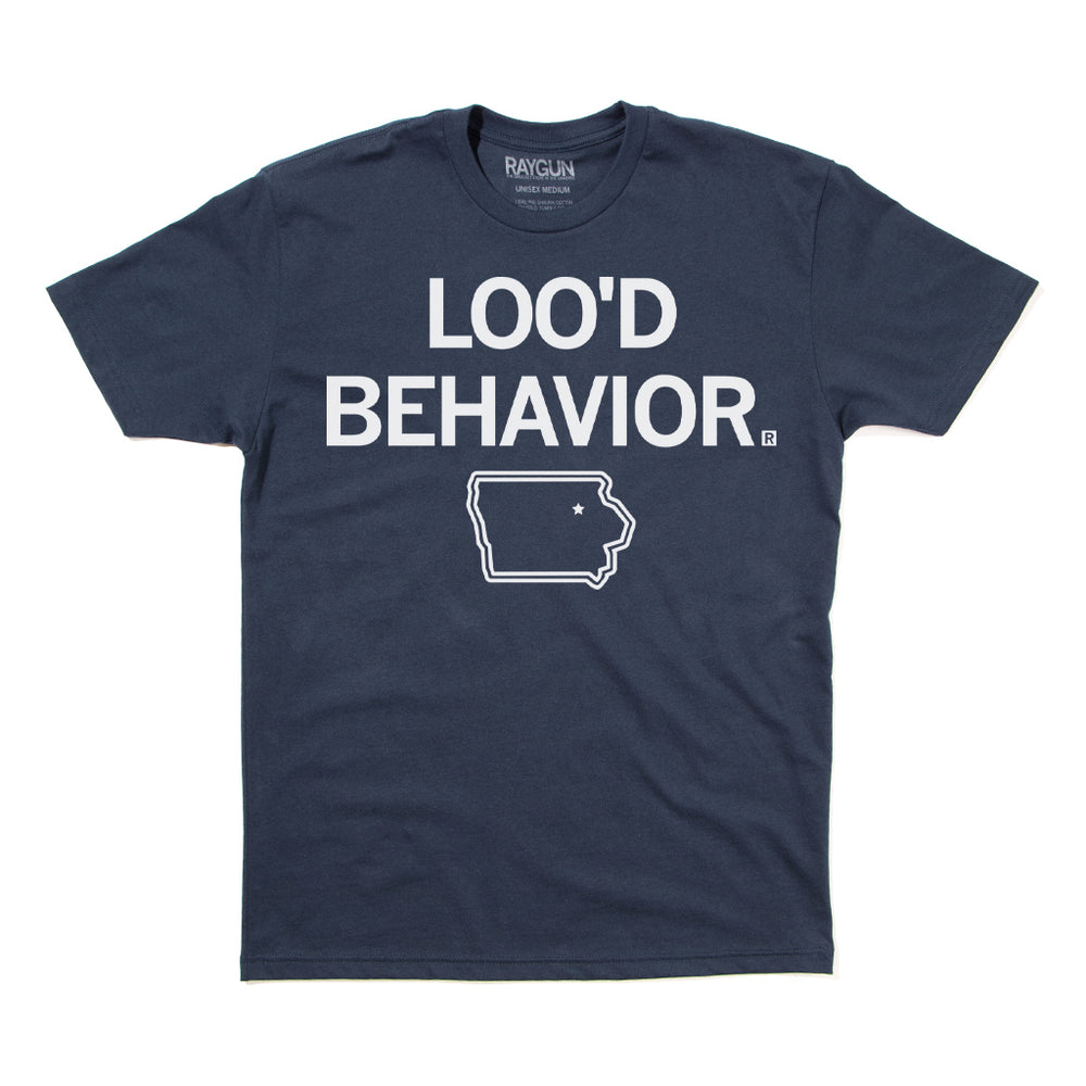 Loo'd Behavior Iowa Waterloo Raygun T-Shirt Navy
