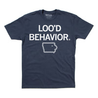 Loo'd Behavior Iowa Waterloo Raygun T-Shirt Navy