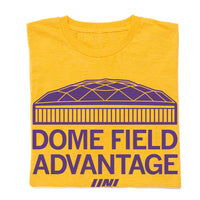 Dome Field Advantage UNI Gold Purple Panthers College University of Northern Iowa Raygun T-Shirt