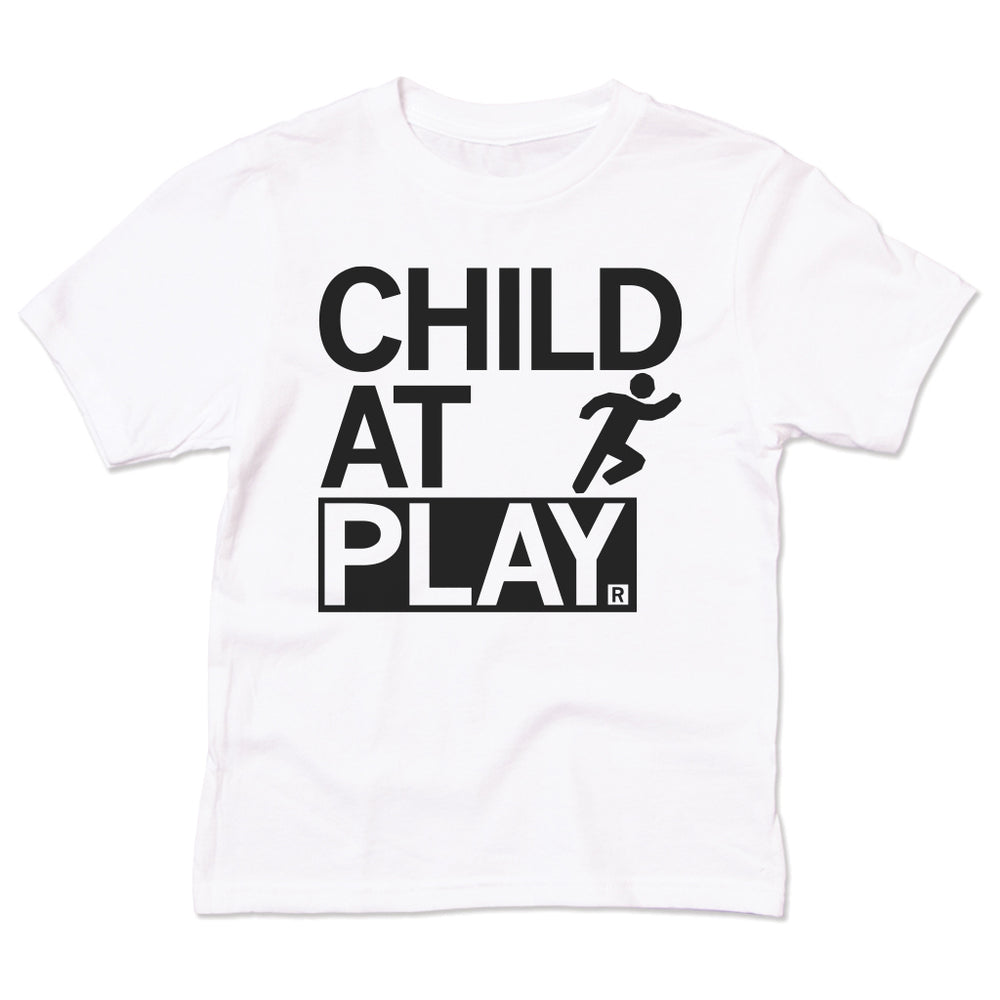 Child at Play Kids Sports Black White Raygun T-Shirt Standard Unisex