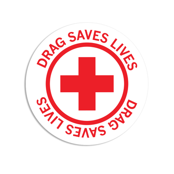 Drag saves lives red cross sticker