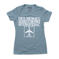 Des Moines Technically International Airport T-Shirt snug womens
