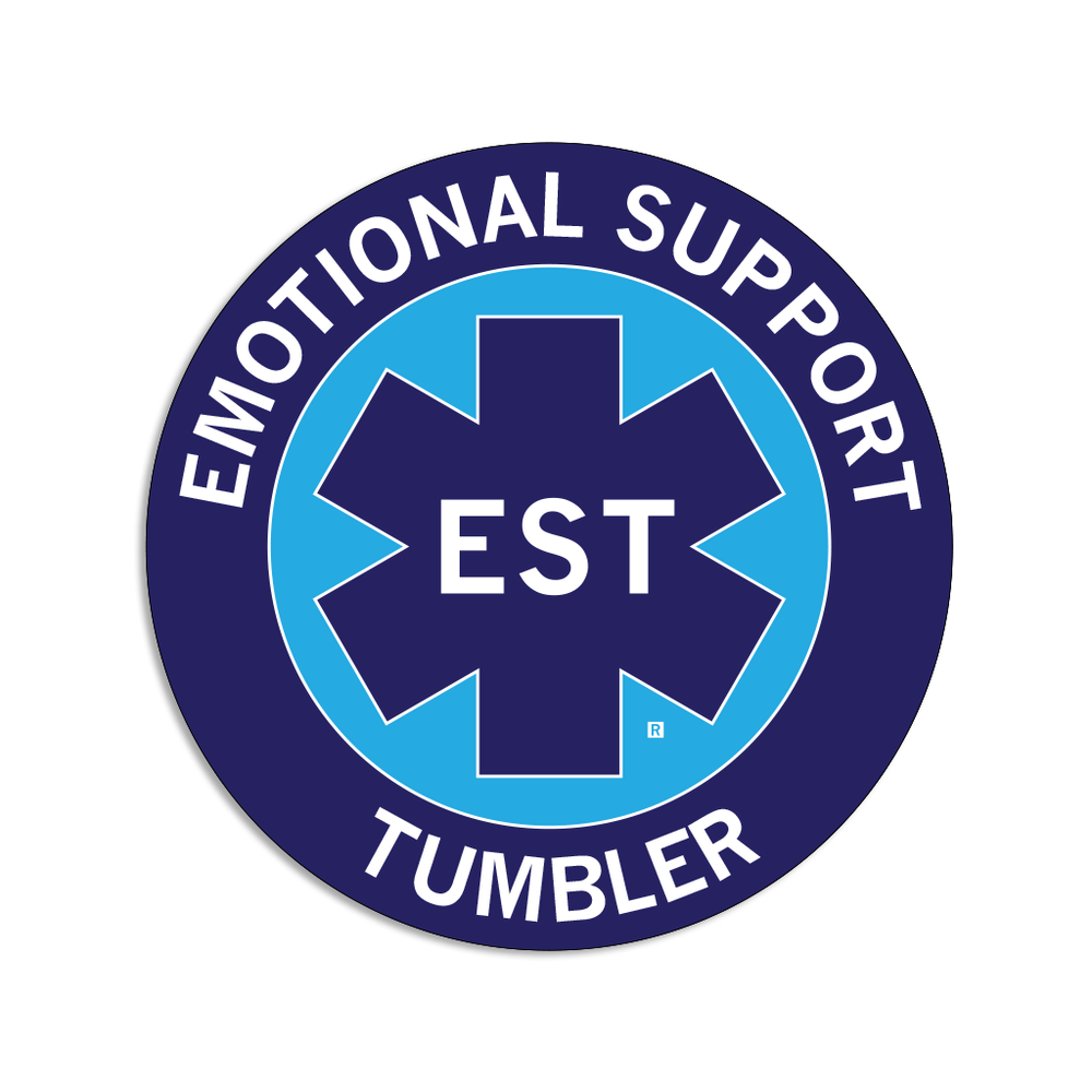 emotional support sticker, emotional support tumbler sticker