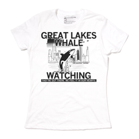 Great Lakes Whale Watching Chicago Lake Michigan Whales Water City Midwest Illinois Black White Raygun T-Shirt Standard Unisex Snug
