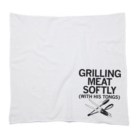 Grilling Meat Softly Tea Towel