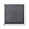 Back of a square Midwest magnet with a metallic frame.