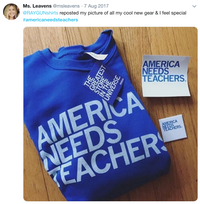 America Needs Teachers Crew Sweatshirt