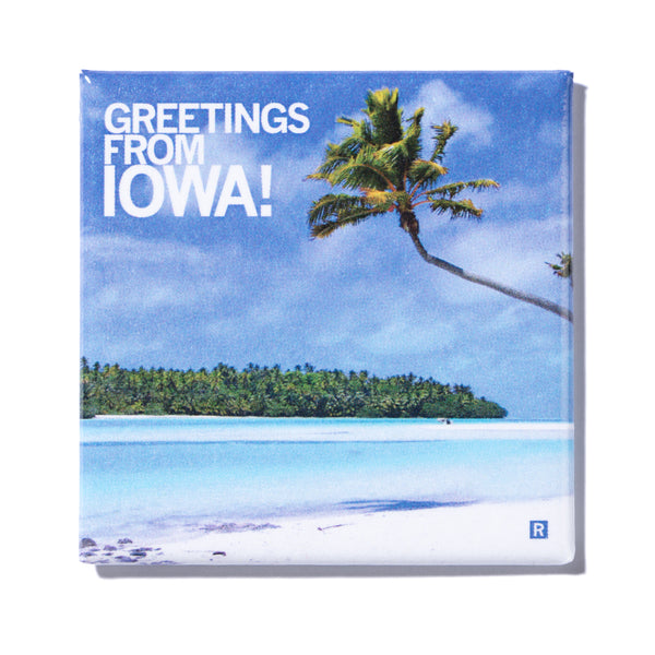Greetings Iowa Beach Metal Magnet