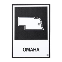 Omaha NE State Outline Postcard