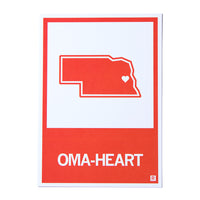 Omaha Oma-Heart Postcard