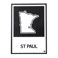 St Paul MN Outline Postcard