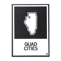 Quad Cities IL State Outline Postcard