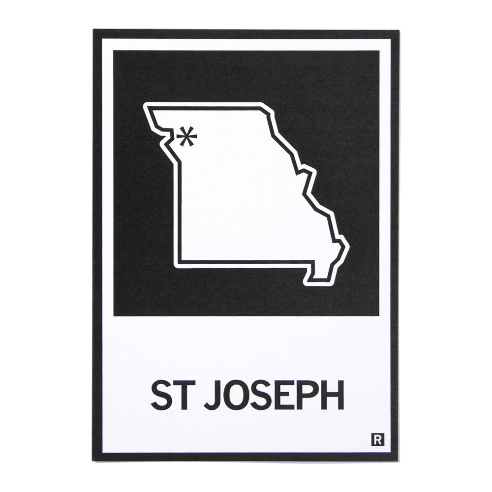 St Joseph MO State Outline Postcard