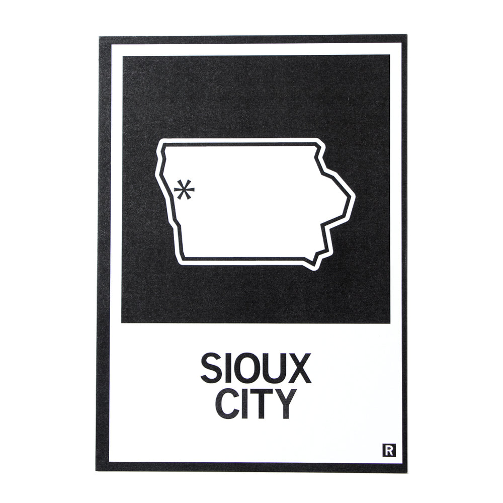 Sioux City State Outline Postcard