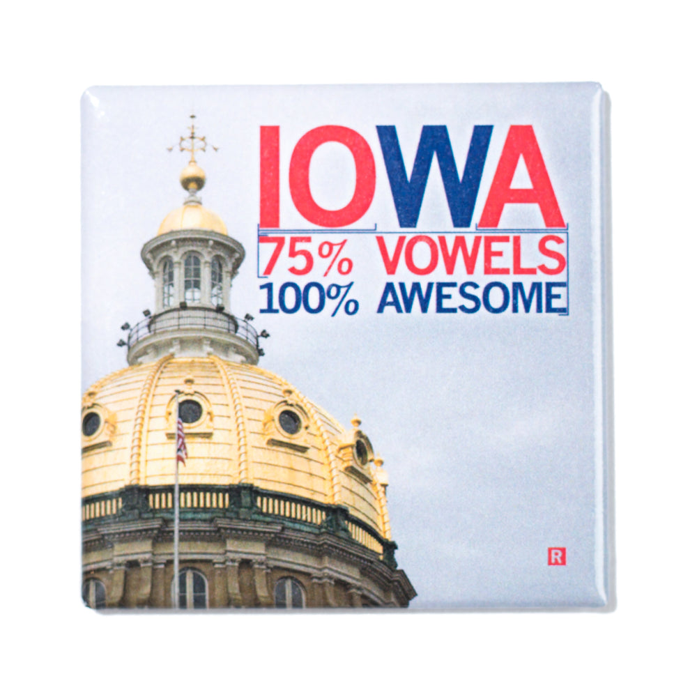 Iowa Vowels Photo Metal Magnet