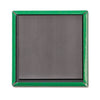Square Iowa souvenir refrigerator magnet with a black magnetic backing and a green border.
