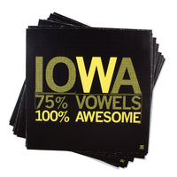 Iowa Vowels - Black & Gold Sticker