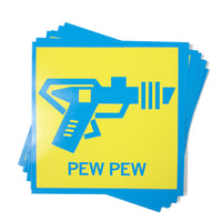 Pew Pew Raygun Blue Yellow Sticker