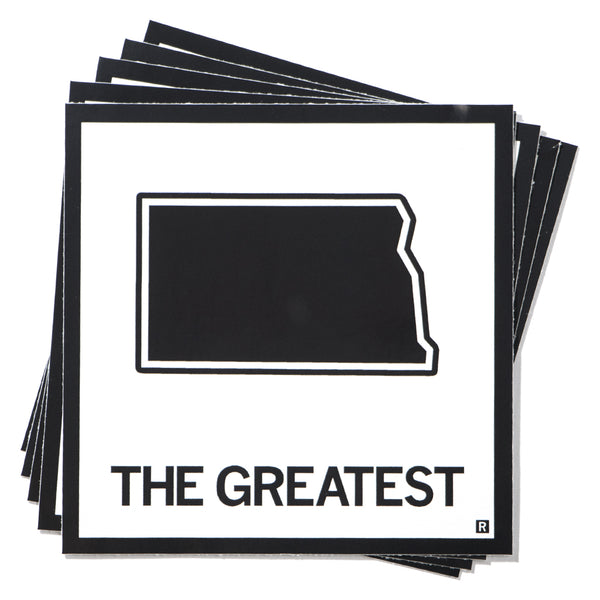 The Greatest North Dakota State Outline Sticker