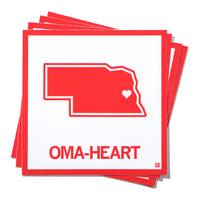 Omaha Omaheart State Outline Sticker